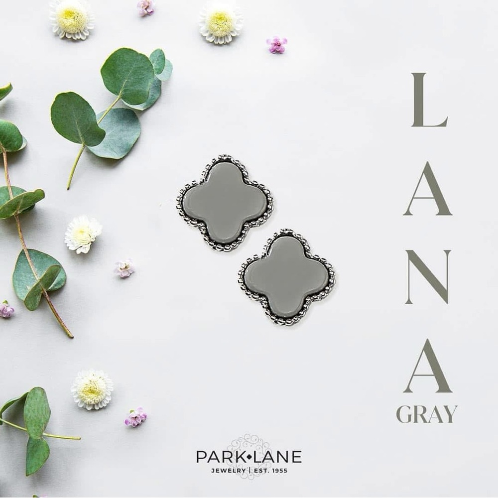 Park Lane Lana Gray Quatrefoil Stud Earrings
